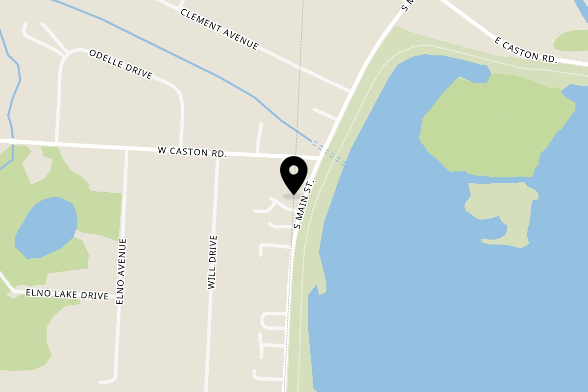 Map showing the location of Caston & Main Brew Yard on 5010 S Main St in Akron